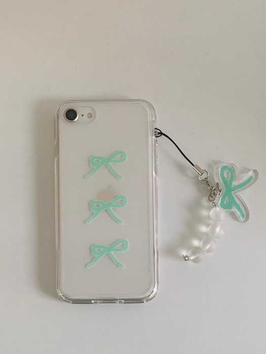 [SET] Present series : Mint ribbon phone case