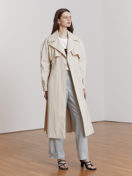NATALIA Slim-Fit Belted Twill Trench Coat_Ivory
