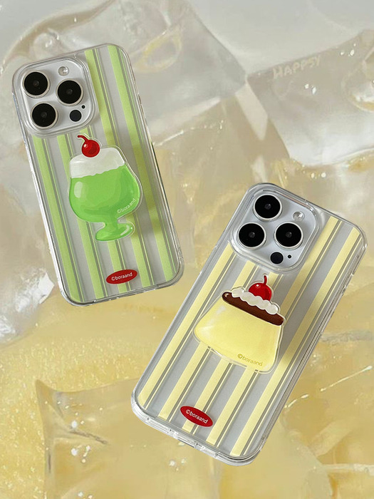 Pudding Melon Soda case  (Jelly/Jelly hard case)