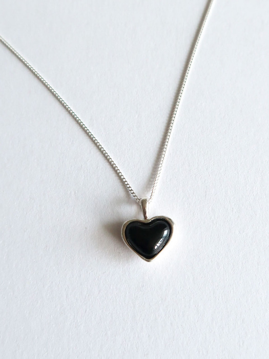 Winter heart necklace[black]