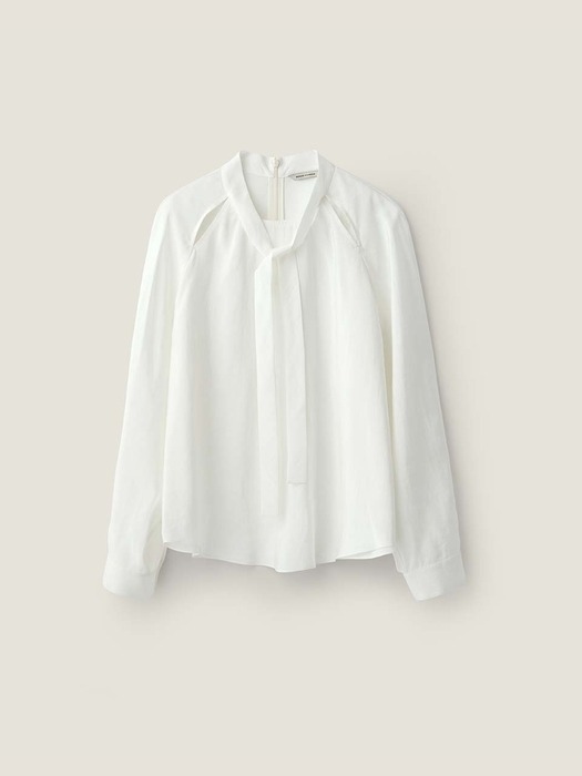 Scarf cutout detail blouse - Off white
