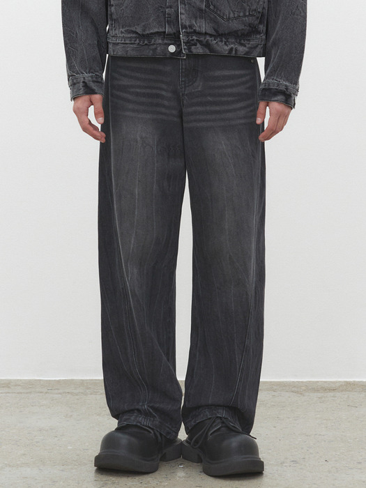 Curved Wide Jeans DCPT033CRBlackB