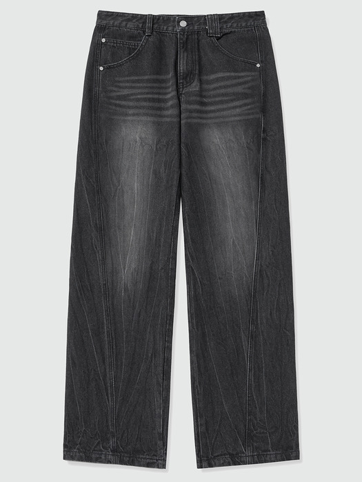 Curved Wide Jeans DCPT033CRBlackB