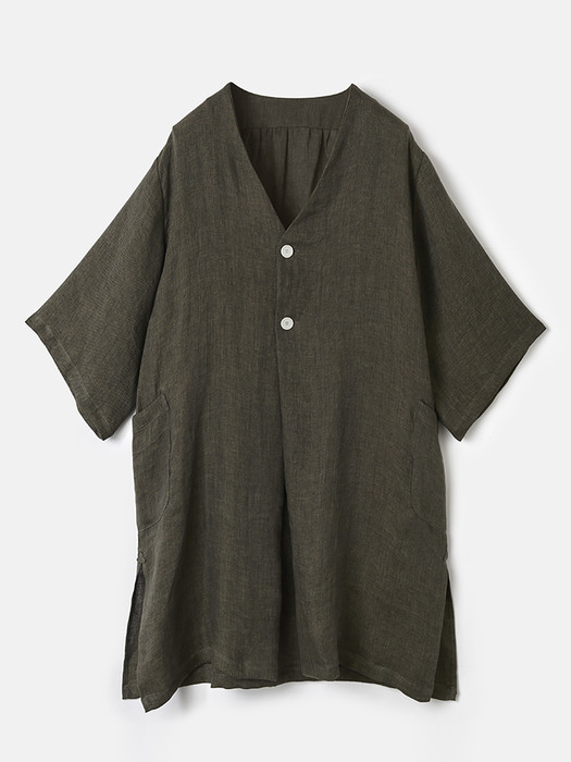 (w) Readymade Robe in Linen Dobby Olive