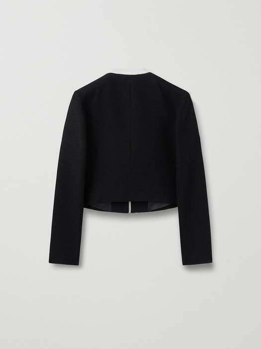 combination tweed jacket_black