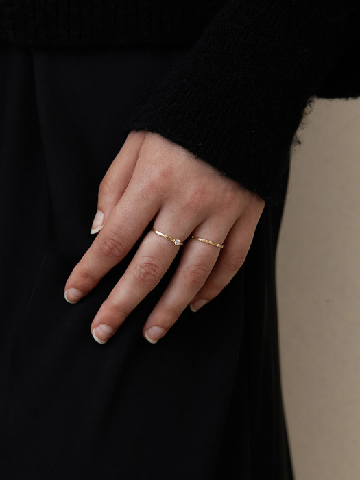 [14K]STARRY CUBIC RING