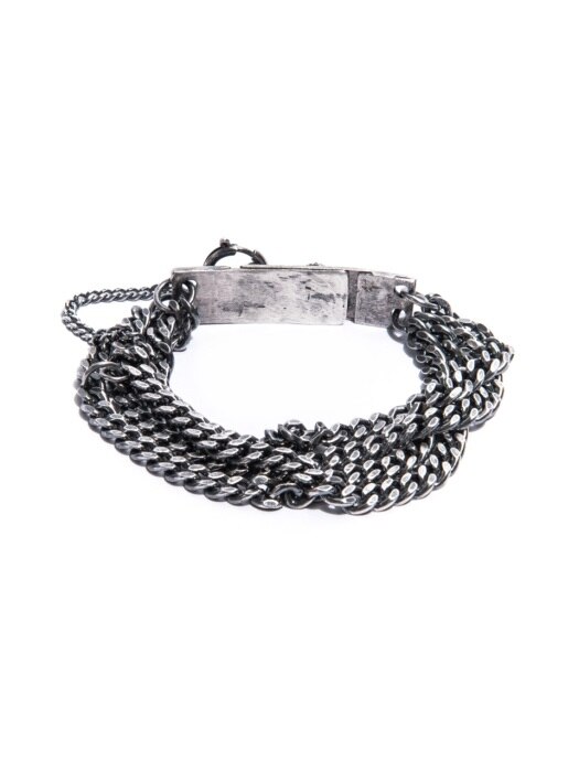 SILVER A SCAFFOLD LAYERED CHAIN BRACELET