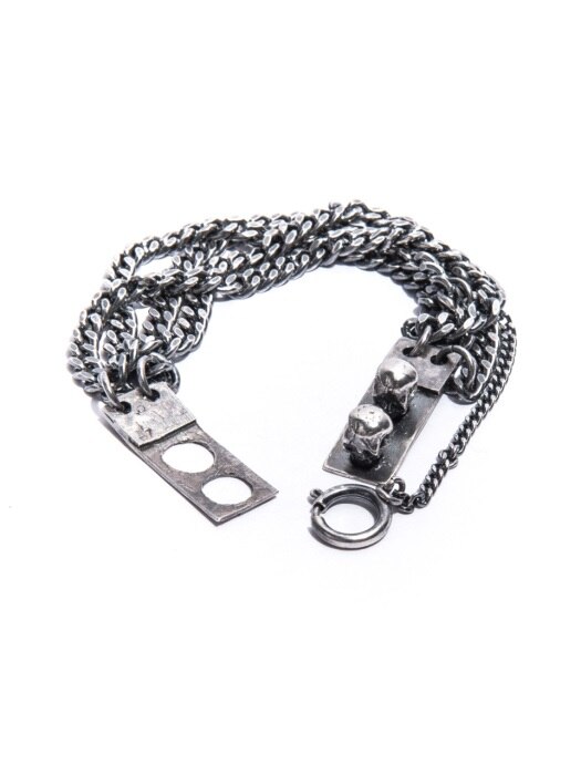 SILVER A SCAFFOLD LAYERED CHAIN BRACELET
