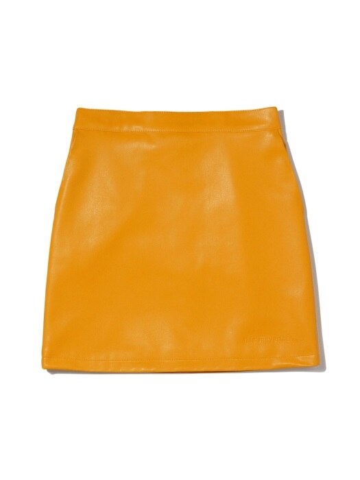 Leather Skirt Mustard