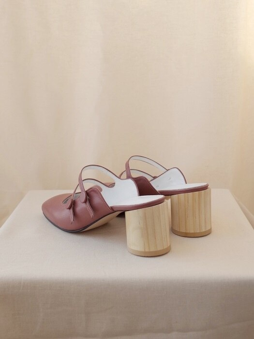 button mary jane mules Indian pink