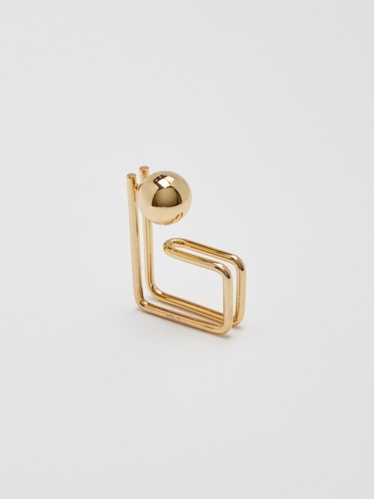 Hanguel Alphabet Single Earring-3_Gold