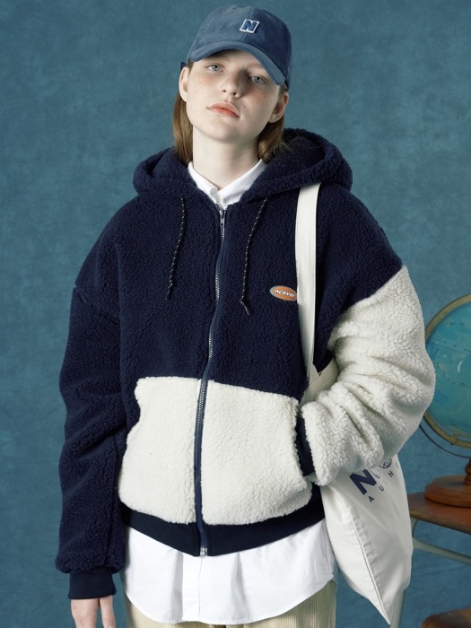 Rubber fleece hoodie zipup -5color