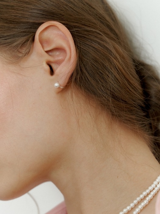 [Silver] Petit Pearl Ring Earrings