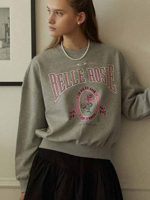 Belle Rose Sweatshirt - Melange Grey