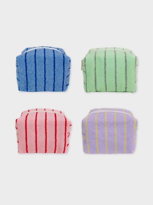 Stripe terry pouch (4colors)