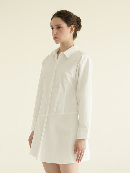 modern shirt mini dress white