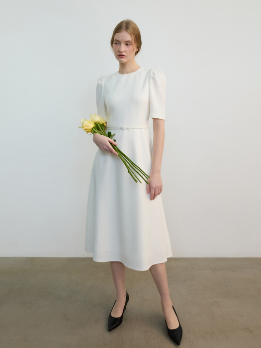 Lady flare Dress White (JWDR4E906CR)