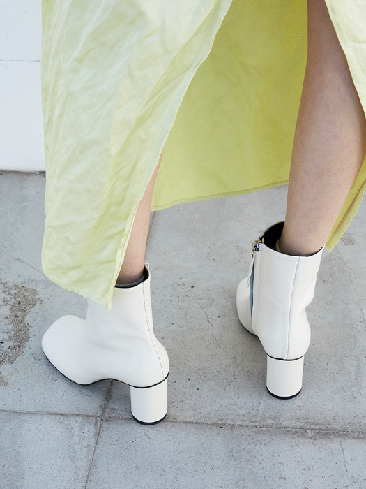 Luna Ankle Boots Leather Ivory 7cm
