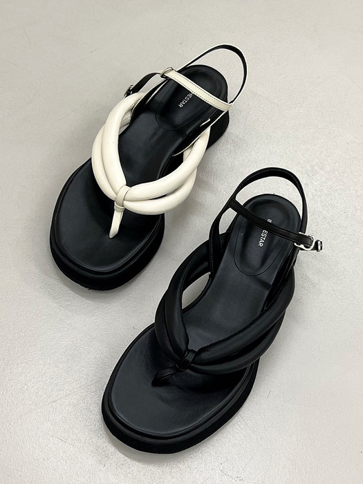 IS_221362  Padded Platform Flip-Flop Sandals_5cm (Black)