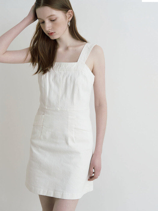 Mim shoulder strap mini dress - white
