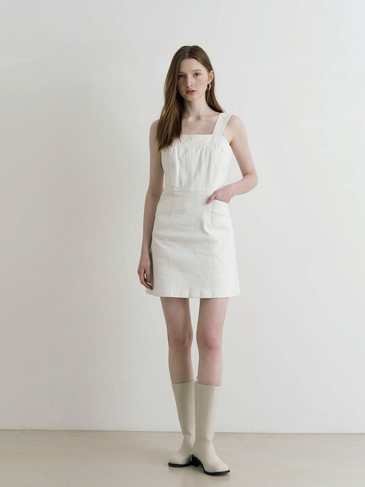 Mim shoulder strap mini dress - white