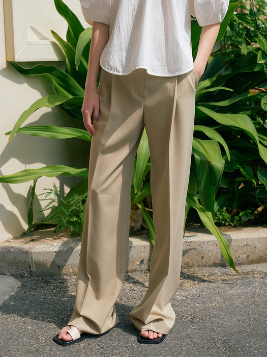 Summer One-Tuck Pants[LMBCSUPT503]-2color