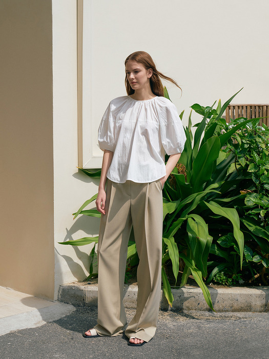 Summer One-Tuck Pants[LMBCSUPT503]-2color