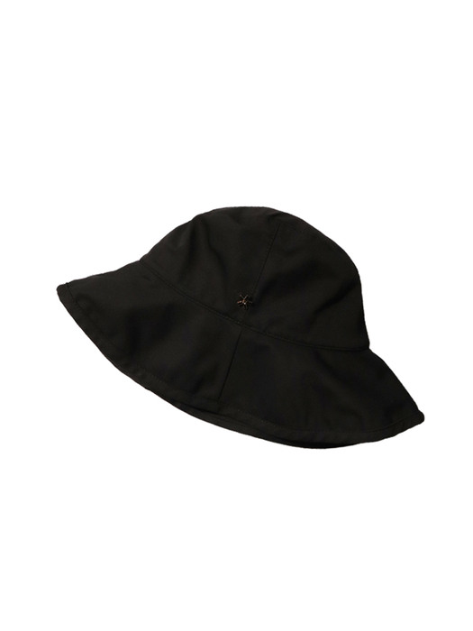 RIPPLE COTTON BLACK BUCKET HAT