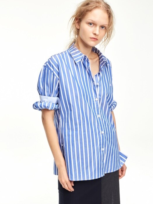 [FRONTROW x RECTO.] Detachable-cuffs shirts_Stripe