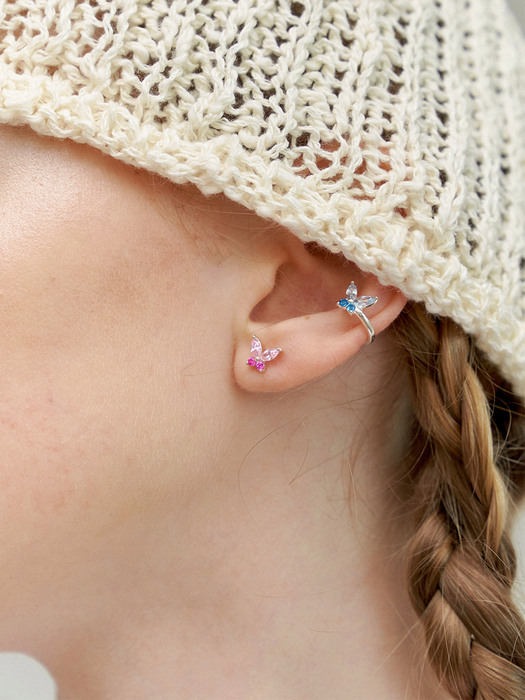 Pink Cubic Butterfly Earring