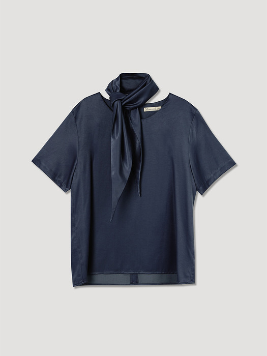 Scarf Blouse - Navy
