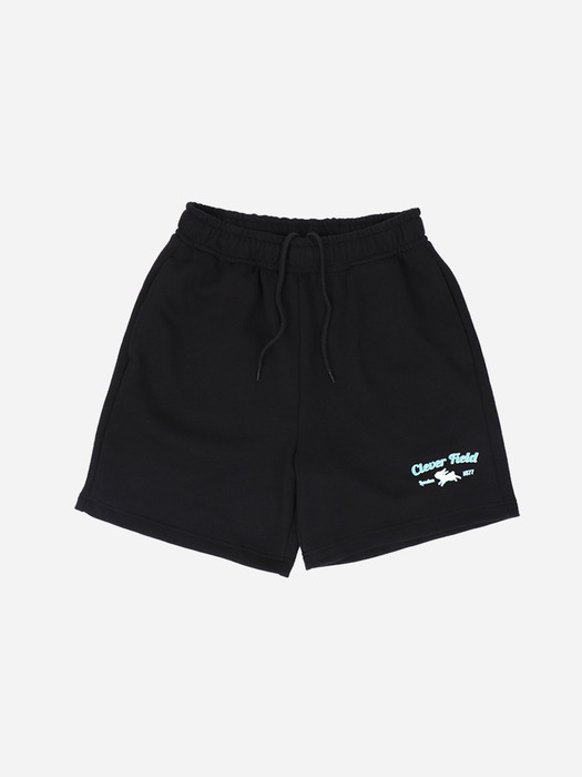 Clever Essential Print Sweat Shorts_Black