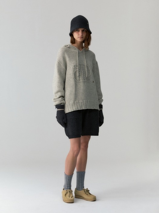 alpaca wool knit shorts - charcoal