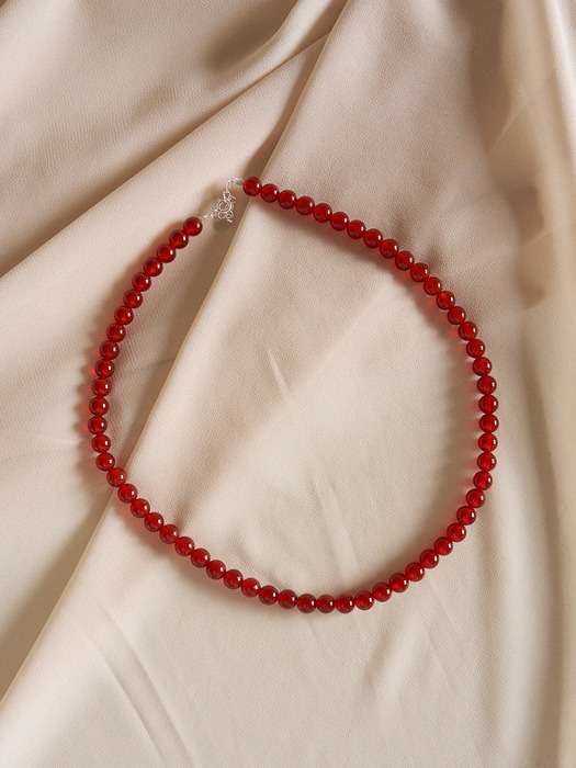 [silver925] red onyx necklace