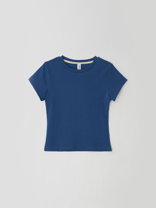 rib t-shirt - cobalt blue