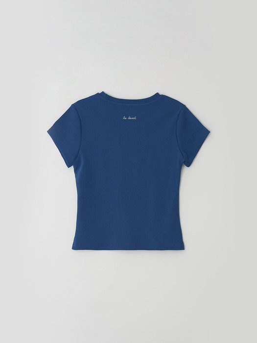 rib t-shirt - cobalt blue