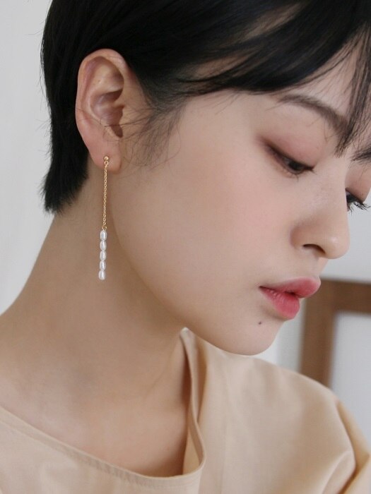 long ugly pearl earrings (2colors)