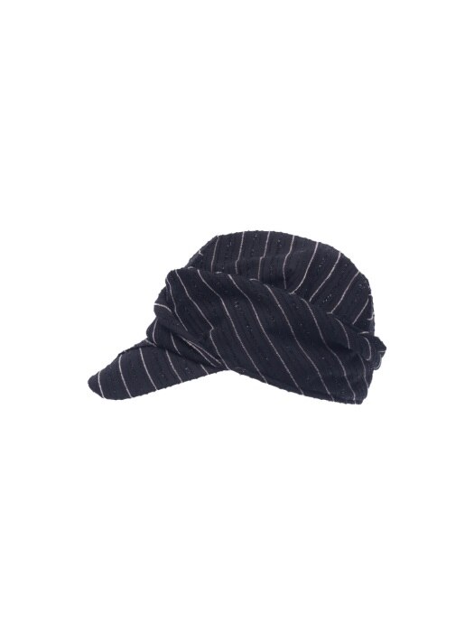 Turban detail cap -Black stripe