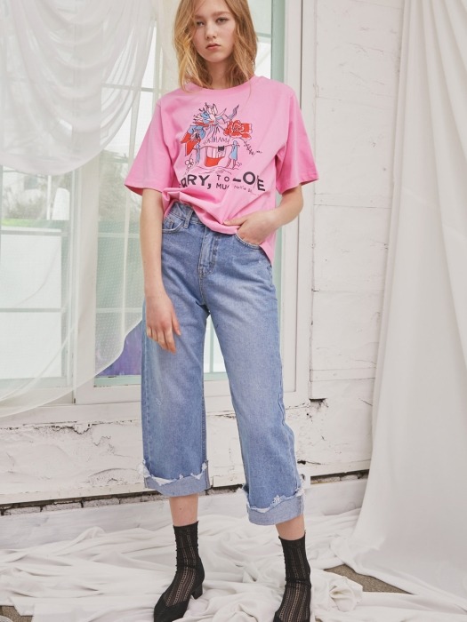 Nellie Bly Logo Tee_Pink