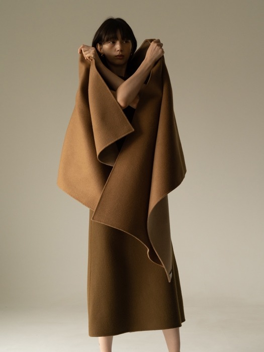 ROWE Handmade shawl _Beige brown