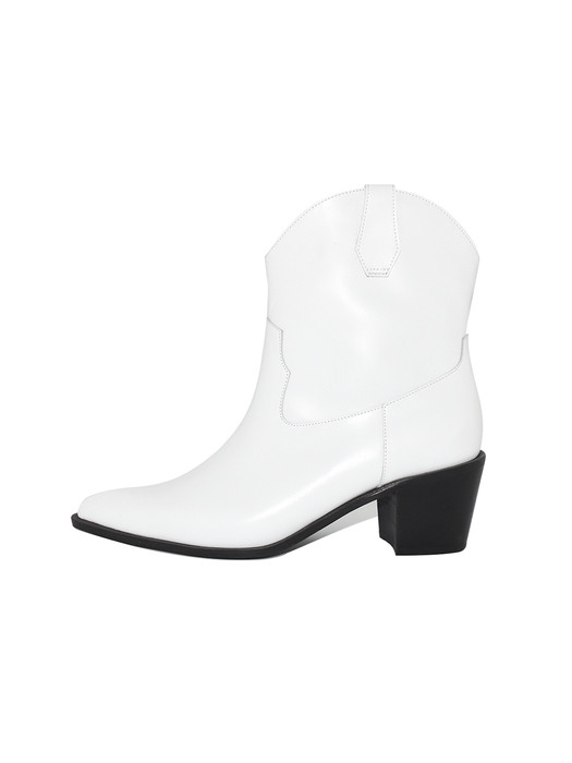 Short Western boots-White