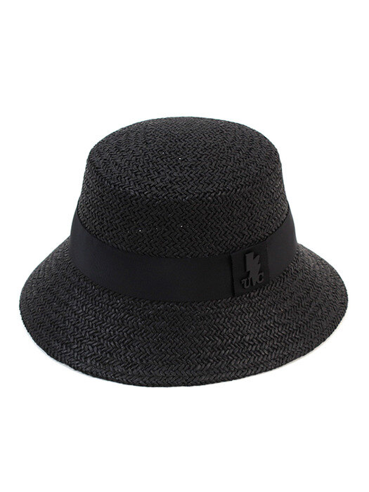 Summer Black Raffia Bucket Hat 여름모자