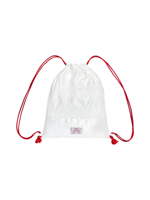 LACE SATIN STRING BAG (RED)