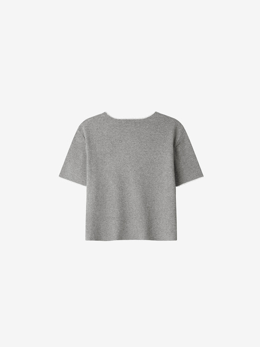 프릴 패턴 티셔츠_gray