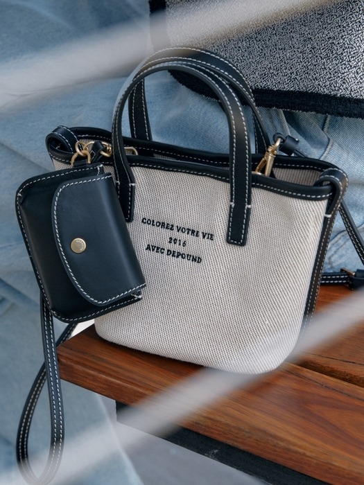 leather multi case bag charm - black