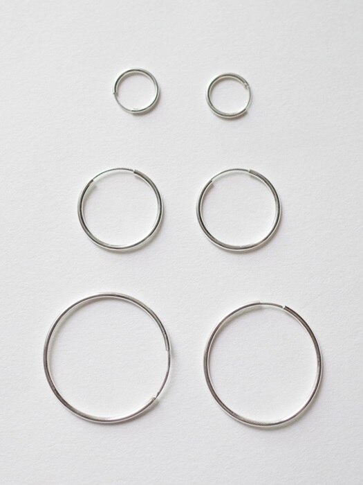 Silver 12mm 20mm 30mm Pipe Ring Earring