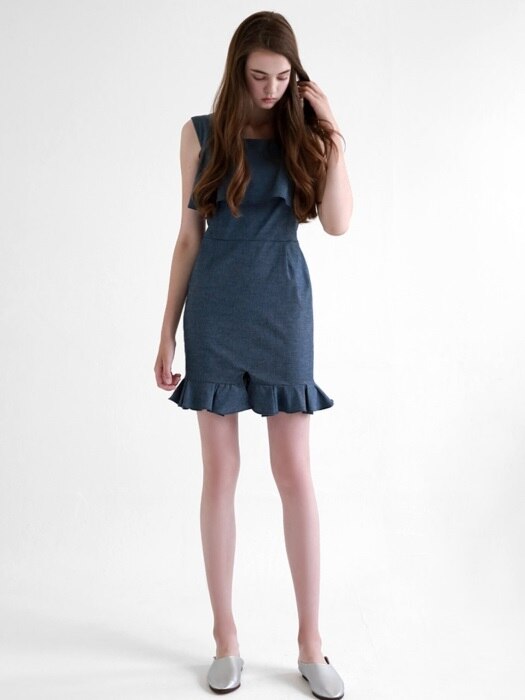 Denim Ruffle Dress