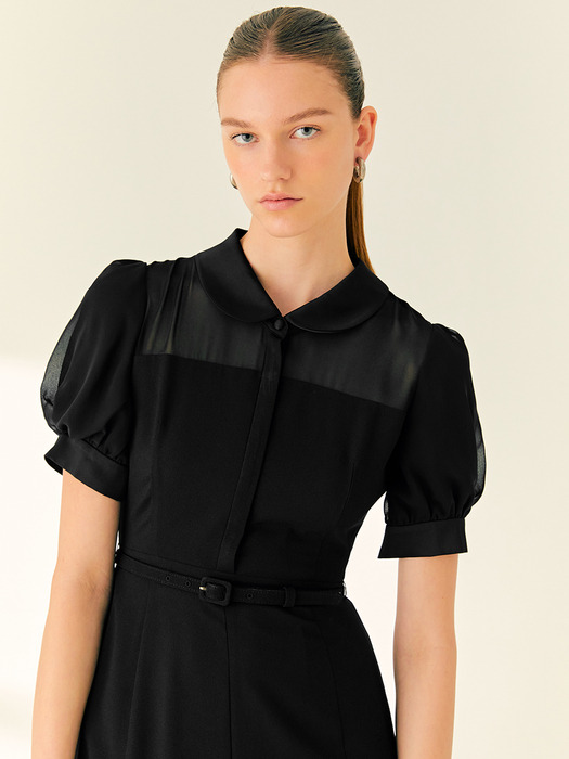 FLORENCE Round collar dress (Black)