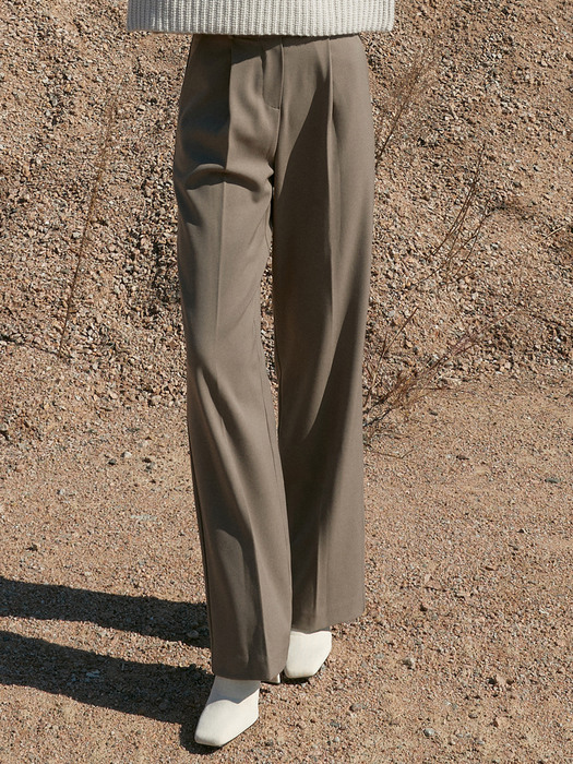 OU755 maxi wide slacks (deep beige)