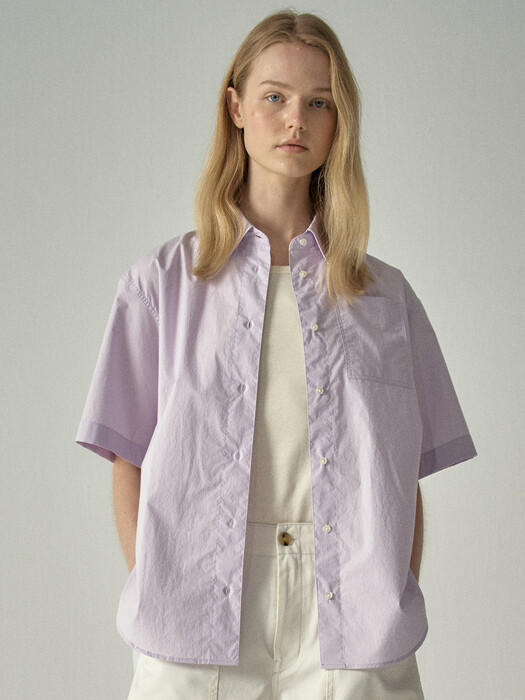 오버핏 하프 셔츠_lavender